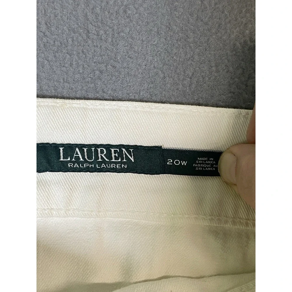 Lauren Ralph Lauren Women's Size 20 White Jean/Denim Skirt Pockets! Above Knee - Picture 5 of 7